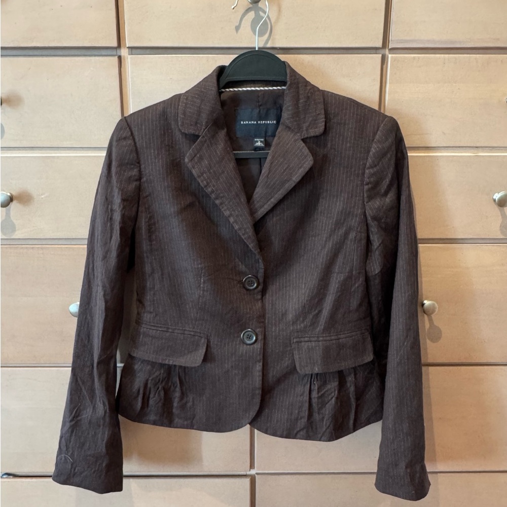 Banana Republic Dark Brown Stretch Women's Blazer Size 2